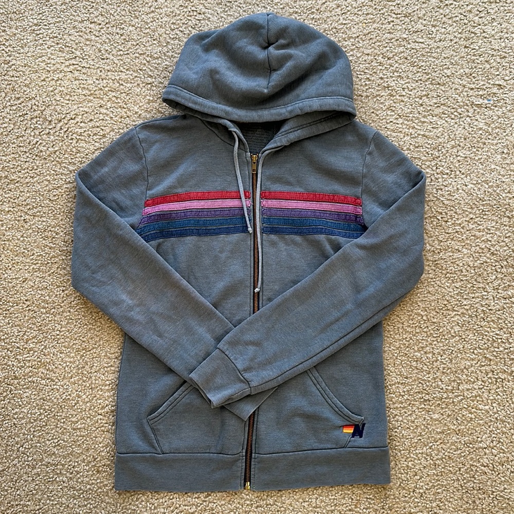 Aviator Nation 5 Stripe Zip Up